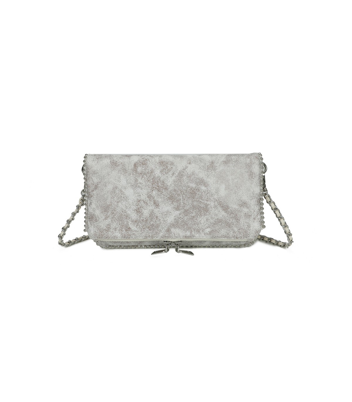 T11820 - Bolso bandolera de aspecto metálico y jaspeado