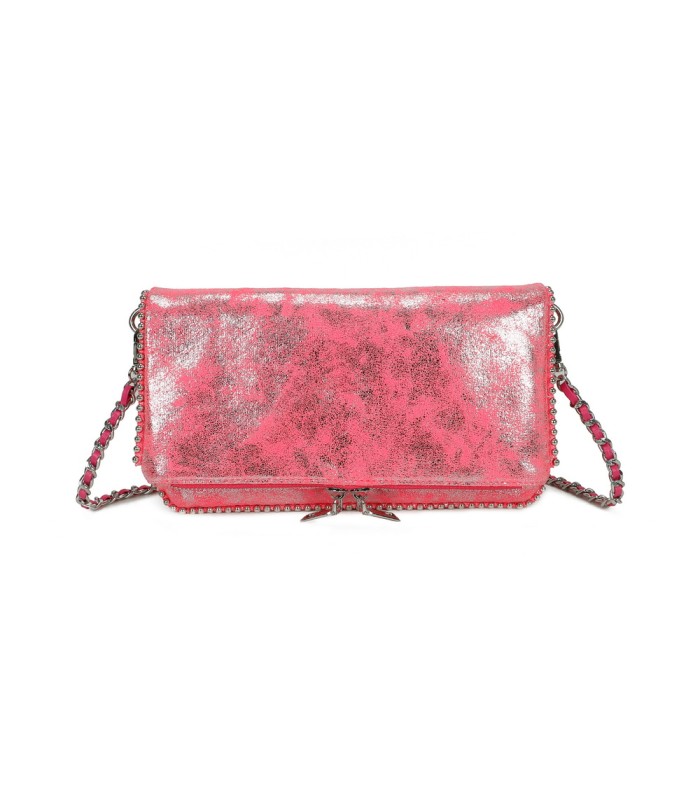 T11820 - Bolso bandolera de aspecto metálico y jaspeado
