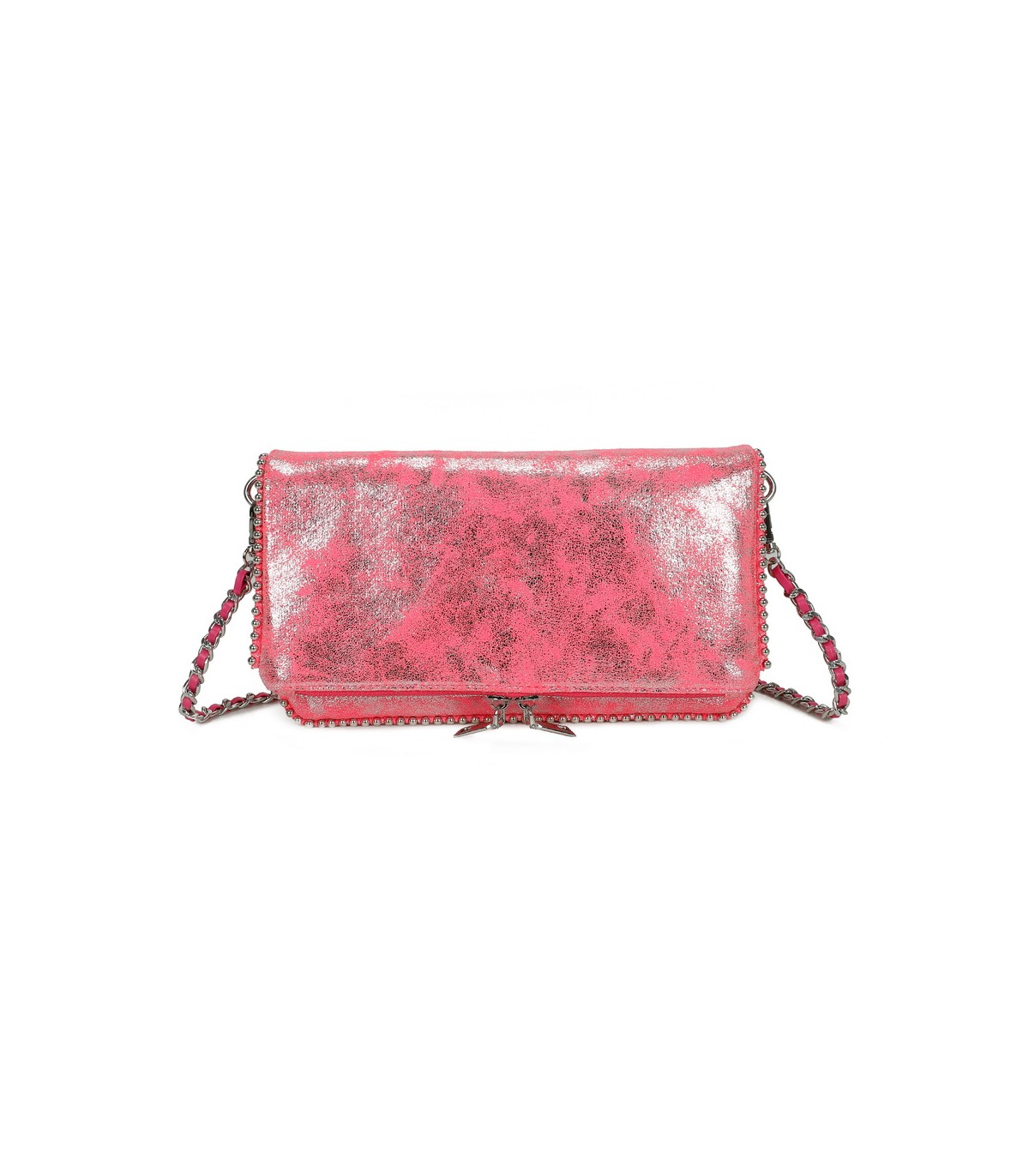 T11820 - Bolso bandolera de aspecto metálico y jaspeado