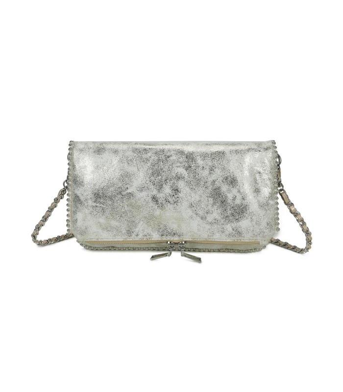 T11820 - Bolso bandolera de aspecto metálico y jaspeado