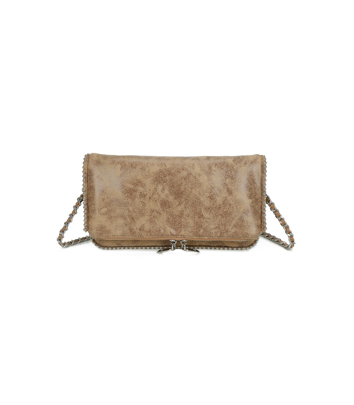 T11820 - Bolso bandolera de aspecto metálico y jaspeado