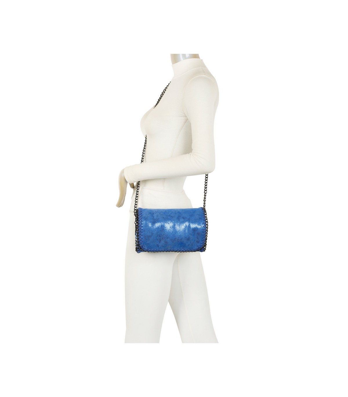 T11823 - Bolso de fiesta metálico con textura mármol