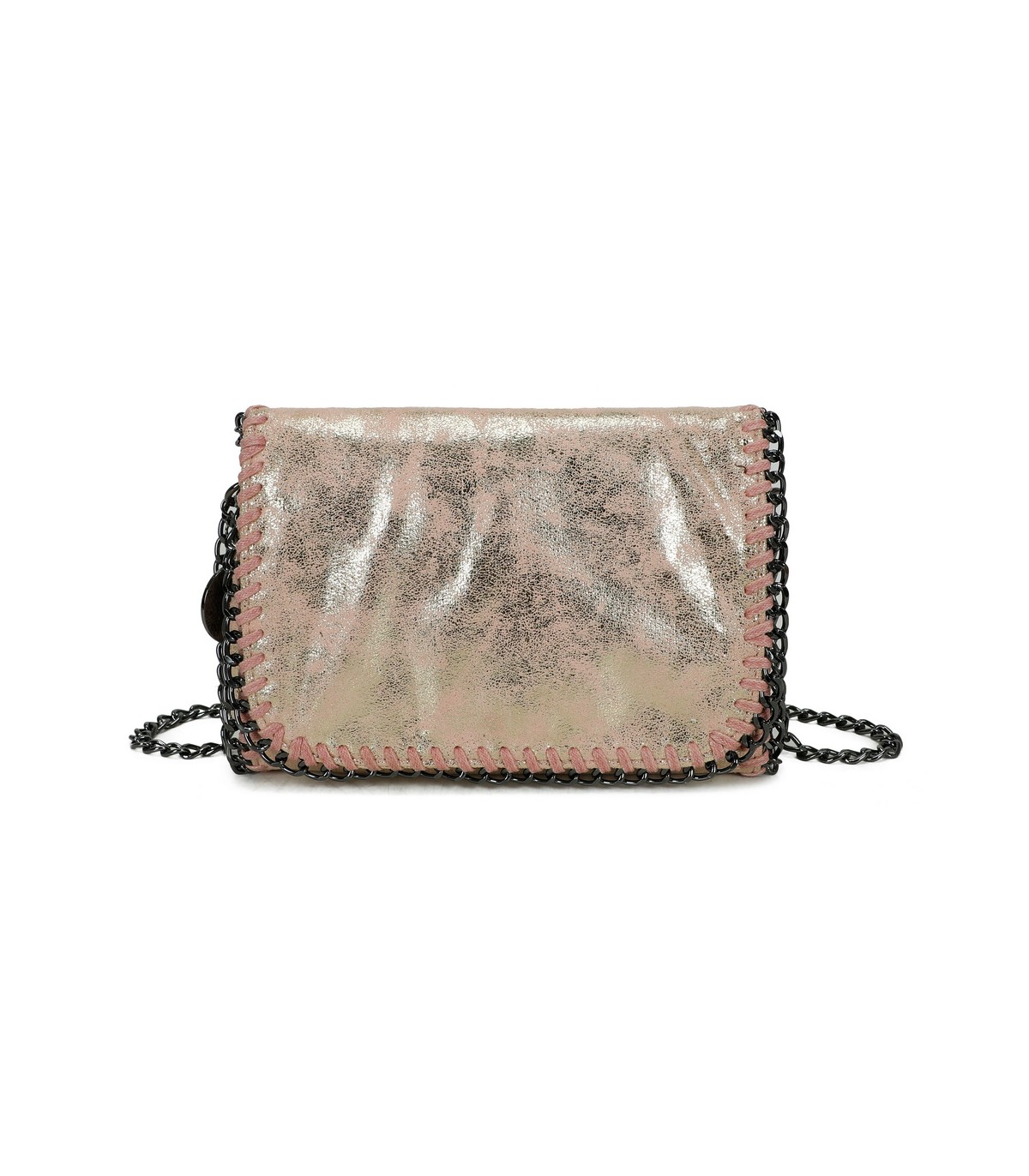 T11823 - Bolso de fiesta metálico con textura mármol