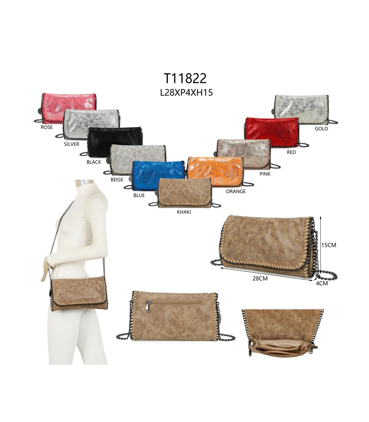 T11822 - Bolso bandolera con textura