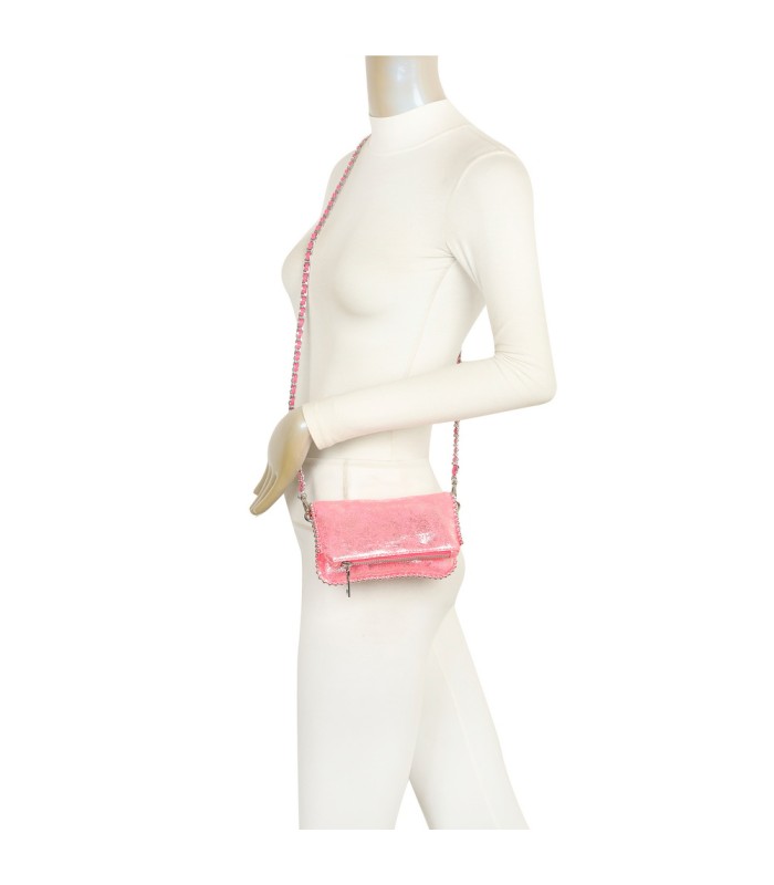 T11821 - Bolso de fiesta jaspeado con tonos metálicos