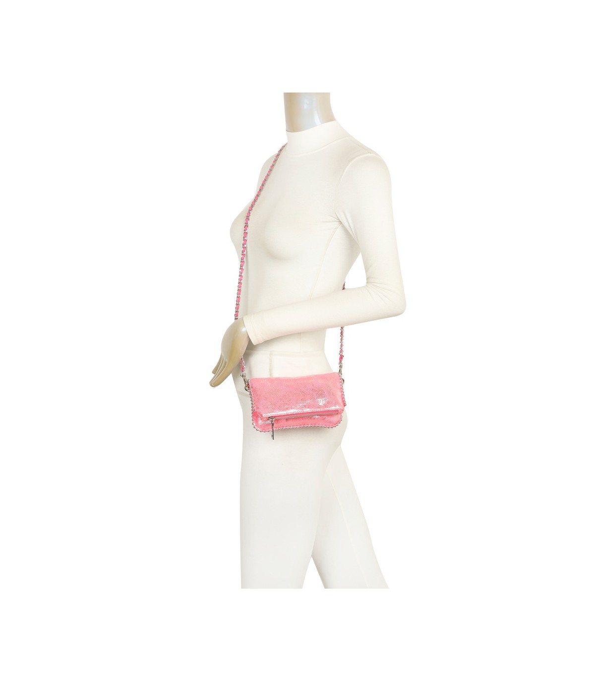 T11821 - Bolso de fiesta jaspeado con tonos metálicos