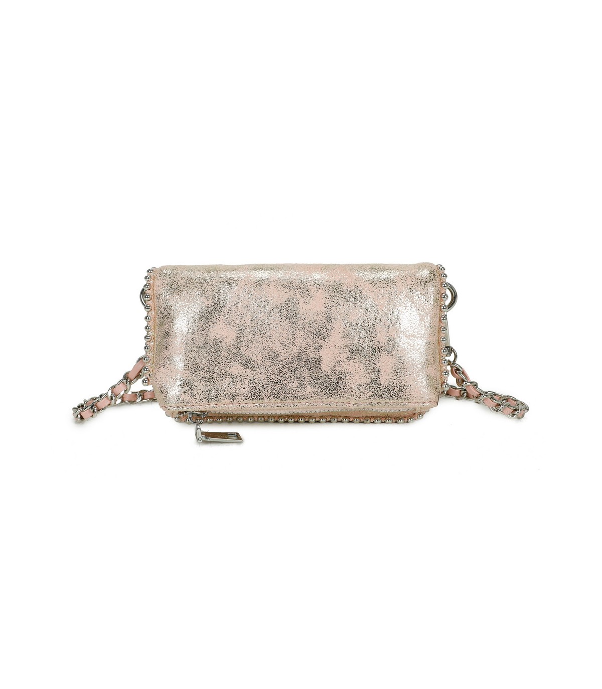 T11821 - Bolso de fiesta jaspeado con tonos metálicos