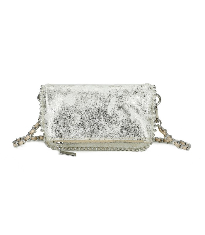 T11821 - Bolso de fiesta jaspeado con tonos metálicos