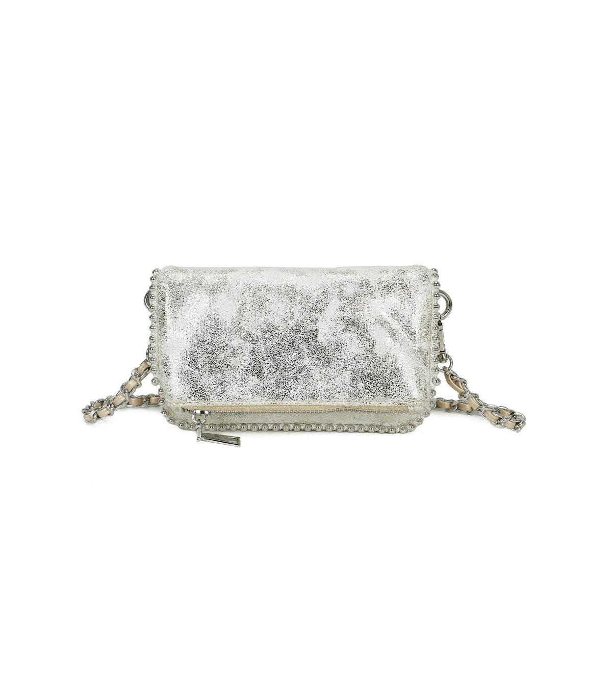 T11821 - Bolso de fiesta jaspeado con tonos metálicos