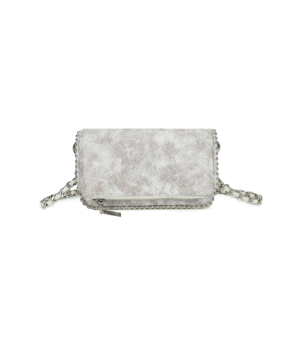 T11821 - Bolso de fiesta jaspeado con tonos metálicos