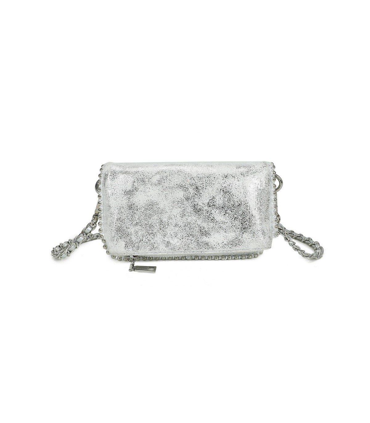 T11821 - Bolso de fiesta jaspeado con tonos metálicos