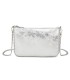 T11819 - Bolso de fiesta con bandolera y cuentas plateadas