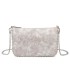 T11819 - Bolso de fiesta con bandolera y cuentas plateadas