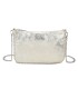 T11819 - Bolso de fiesta con bandolera y cuentas plateadas