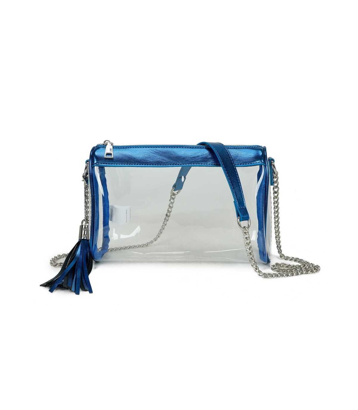 T11831 - Bolso transparente con borla y bandolera
