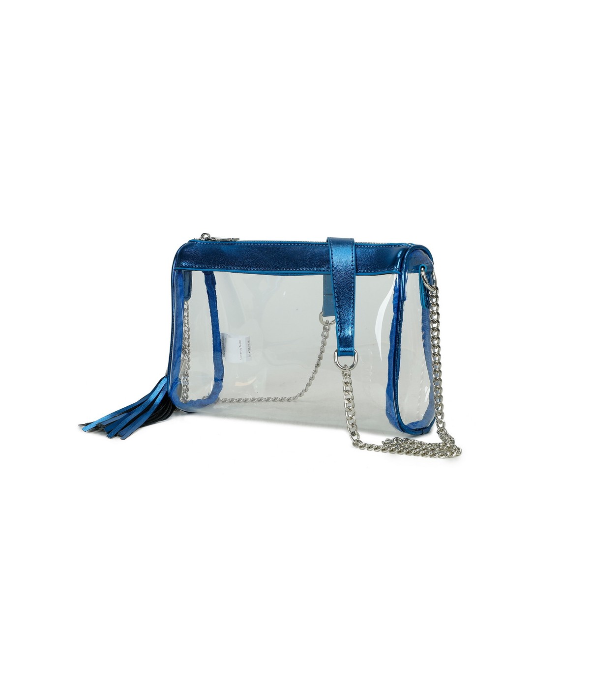 T11831 - Bolso transparente con borla y bandolera