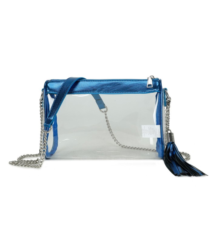 T11831 - Bolso transparente con borla y bandolera