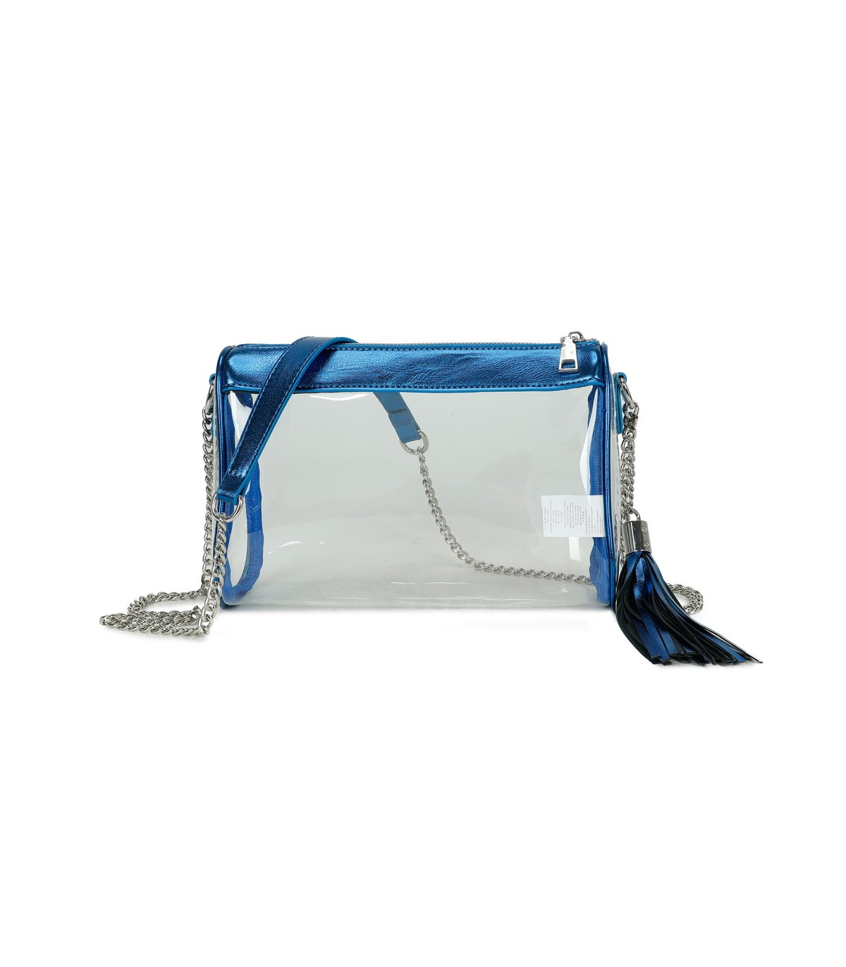 T11831 - Bolso transparente con borla y bandolera