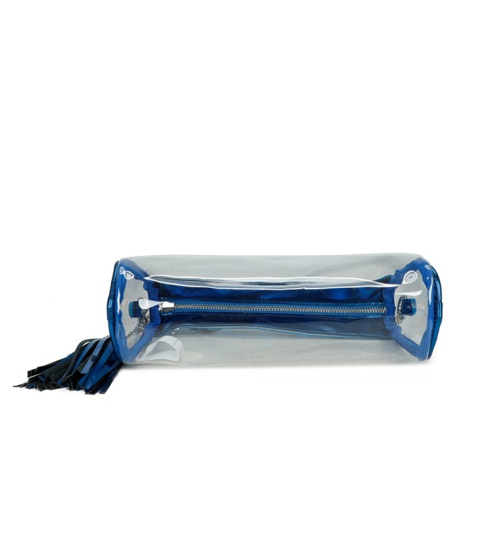 T11831 - Bolso transparente con borla y bandolera