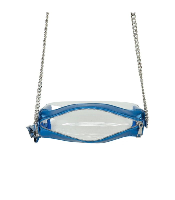 T11831 - Bolso transparente con borla y bandolera