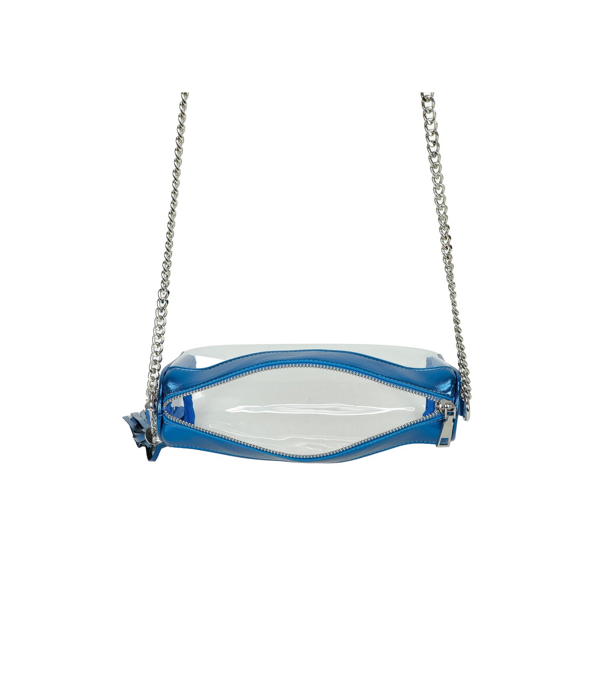 T11831 - Bolso transparente con borla y bandolera