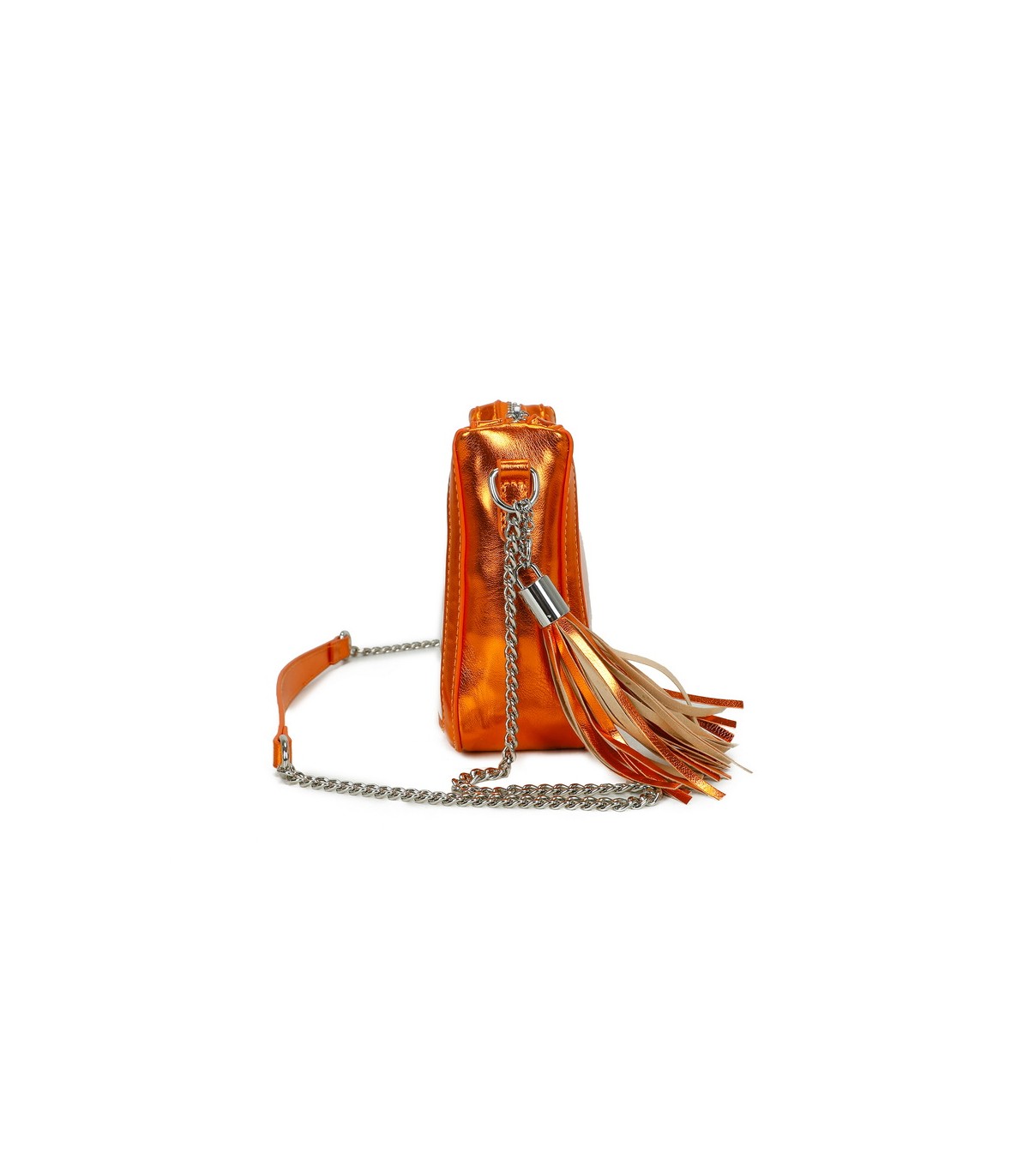 T11833 - Bolso transparente con bandolera de cadena borla a juego