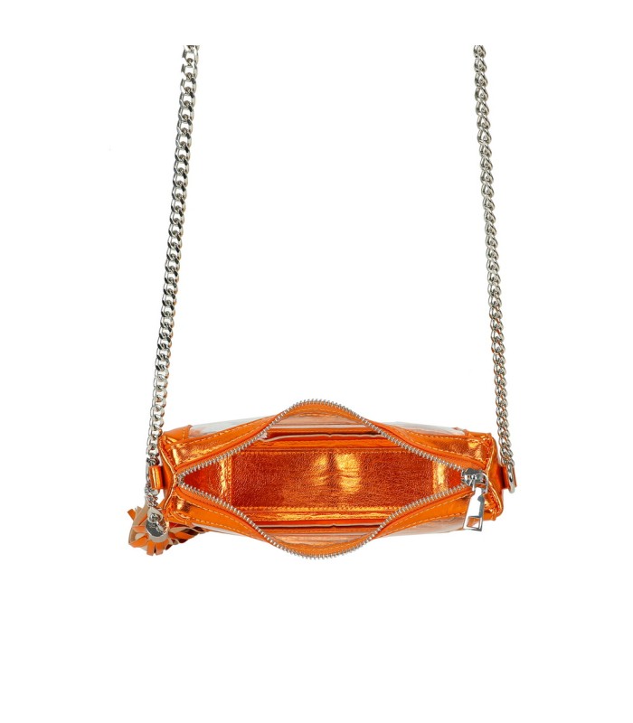 T11833 - Bolso transparente con bandolera de cadena borla a juego