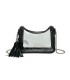 T11833 - Bolso transparente con bandolera de cadena borla a juego