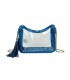 T11833 - Bolso transparente con bandolera de cadena borla a juego