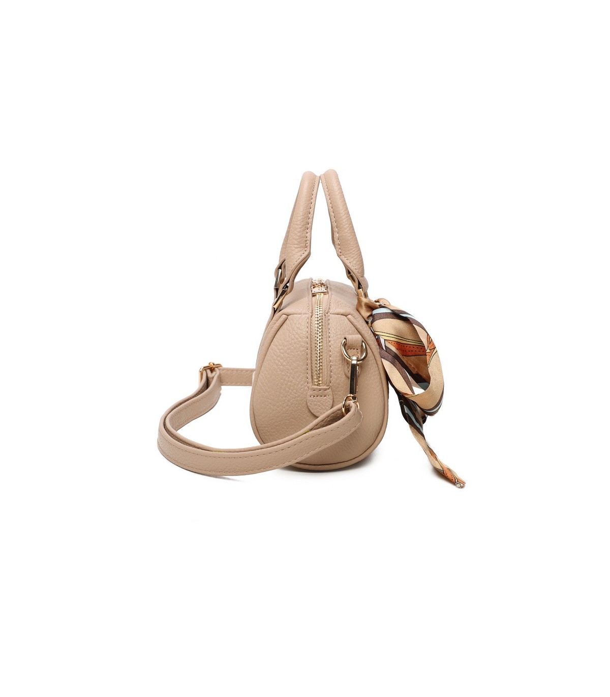 T11865 - Bolso con pañuelo de color con un gran compartimento