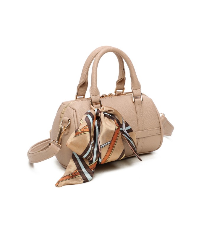 T11865 - Bolso con pañuelo de color con un gran compartimento