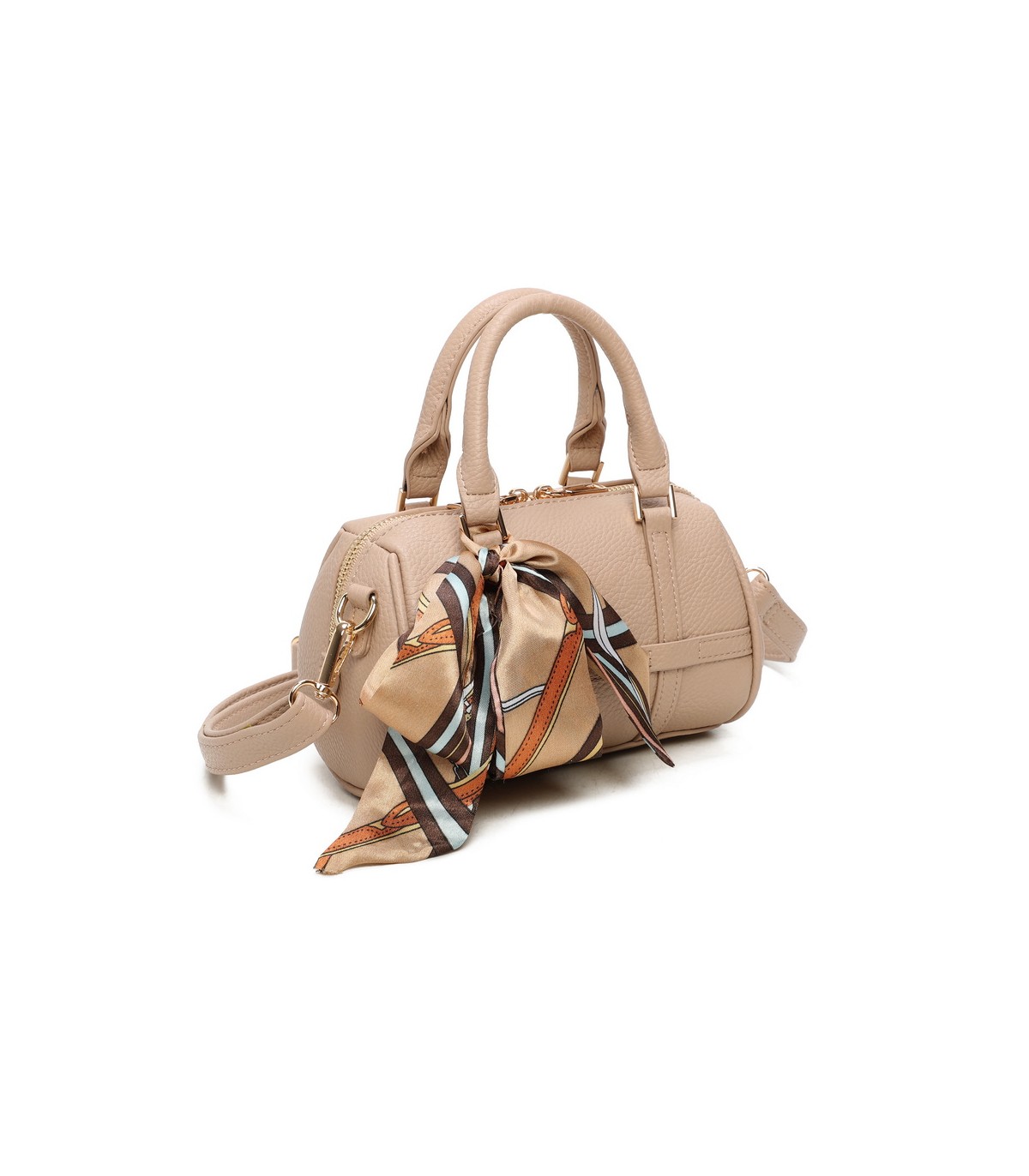 T11865 - Bolso con pañuelo de color con un gran compartimento