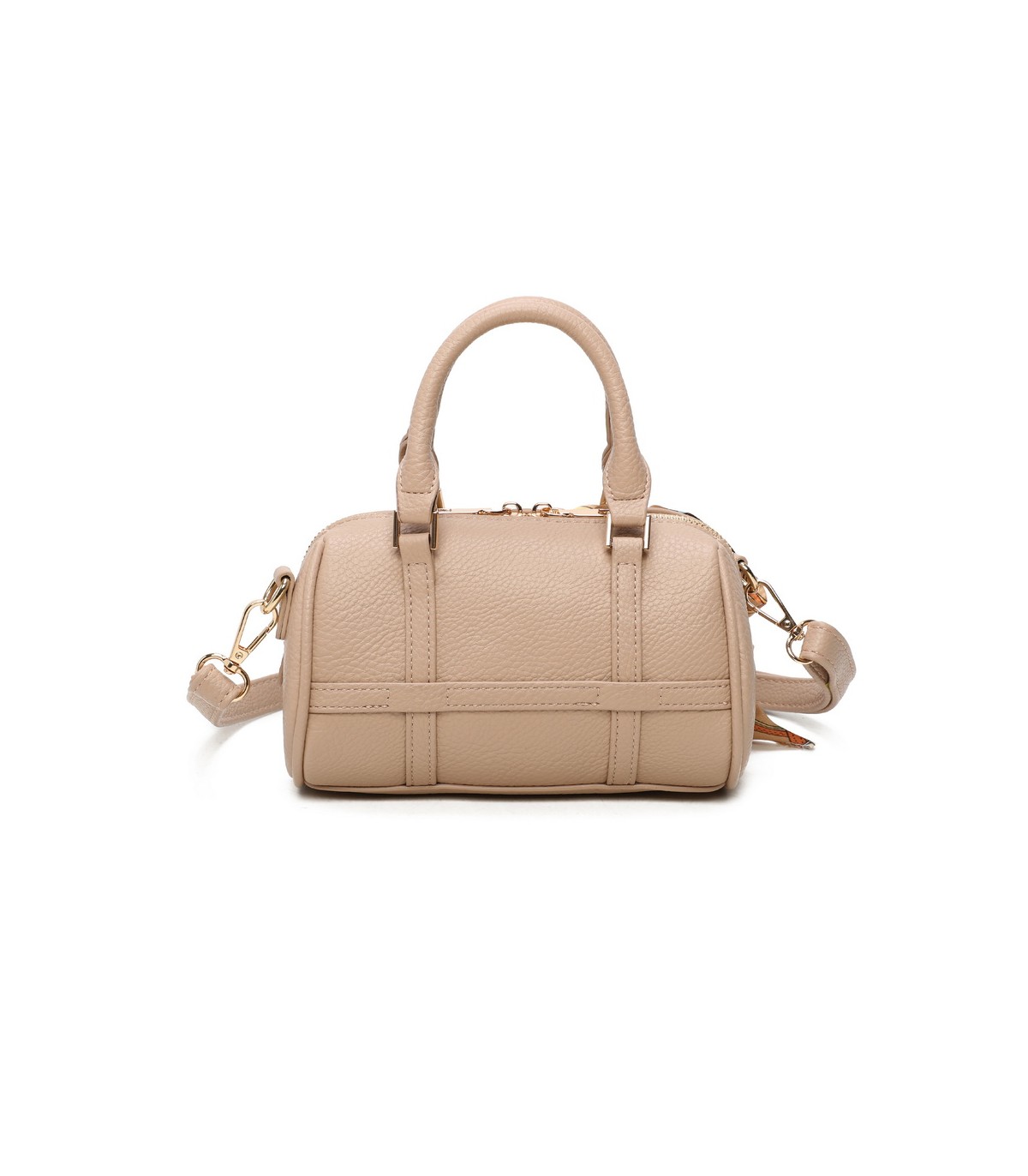 T11865 - Bolso con pañuelo de color con un gran compartimento