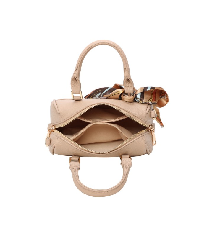 T11865 - Bolso con pañuelo de color con un gran compartimento