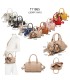 T11865 - Bolso con pañuelo de color con un gran compartimento