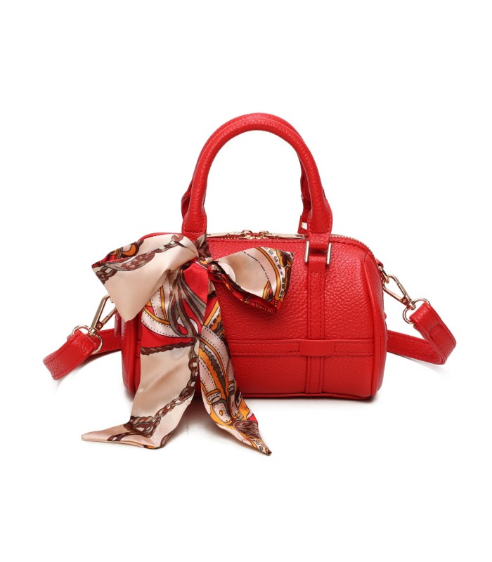 T11865 - Bolso con pañuelo de color con un gran compartimento