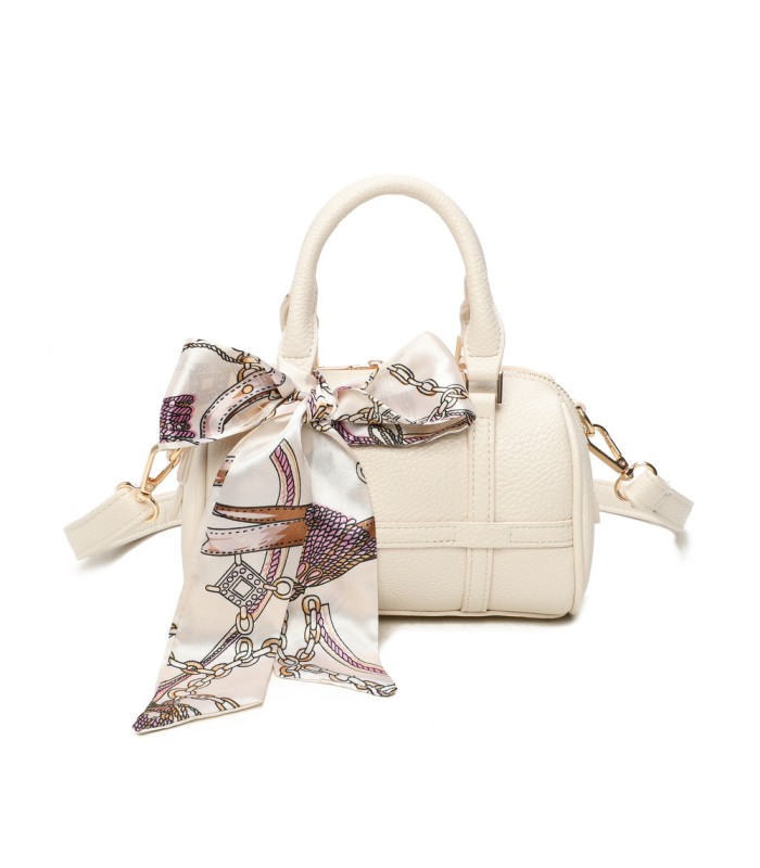 T11865 - Bolso con pañuelo de color con un gran compartimento
