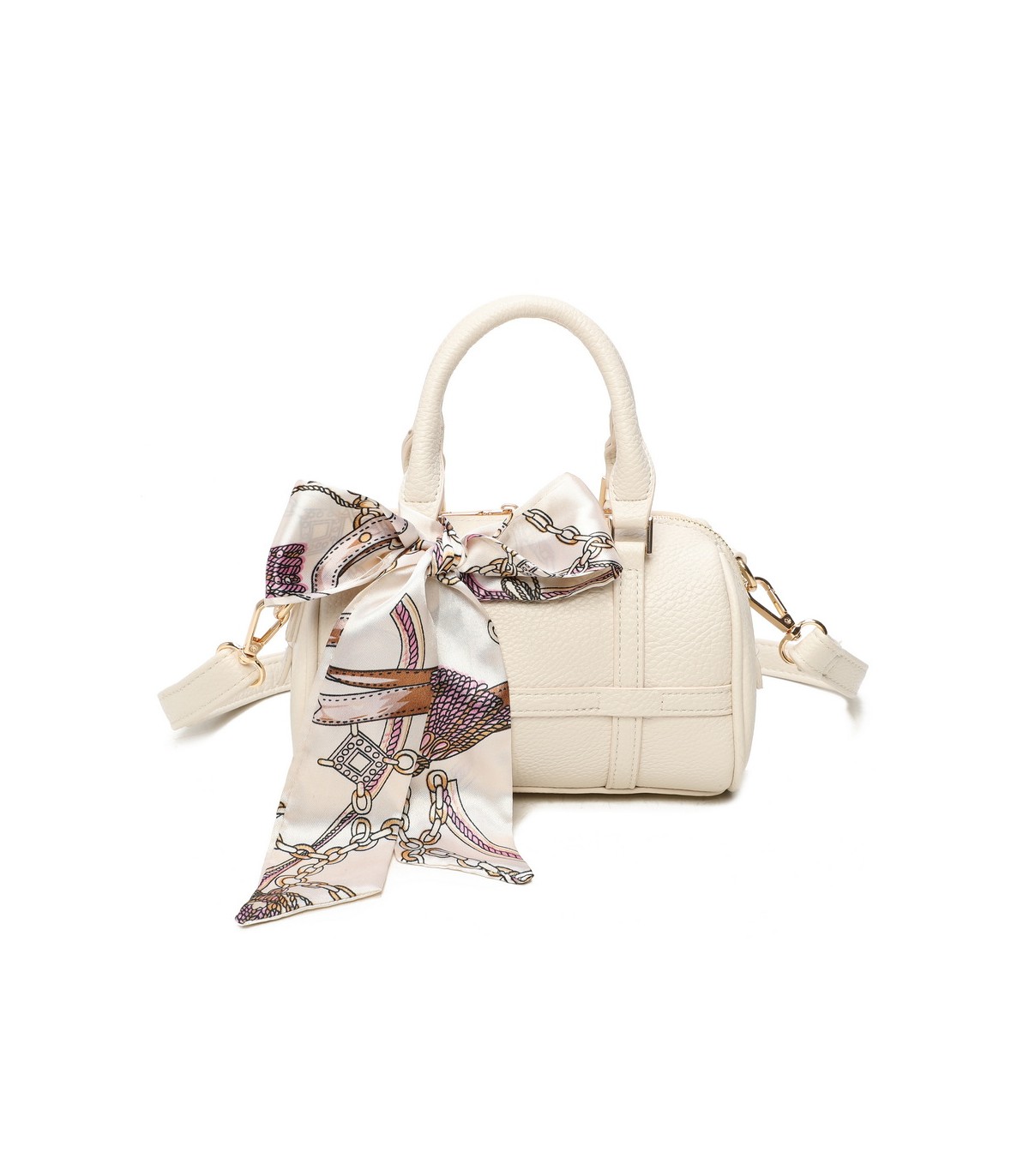 T11865 - Bolso con pañuelo de color con un gran compartimento