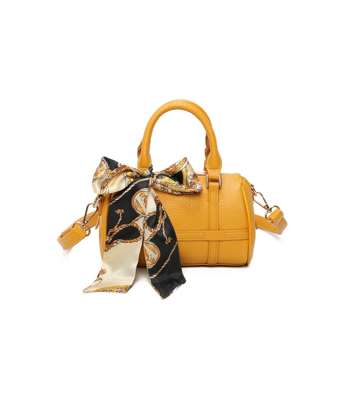 T11865 - Bolso con pañuelo de color con un gran compartimento