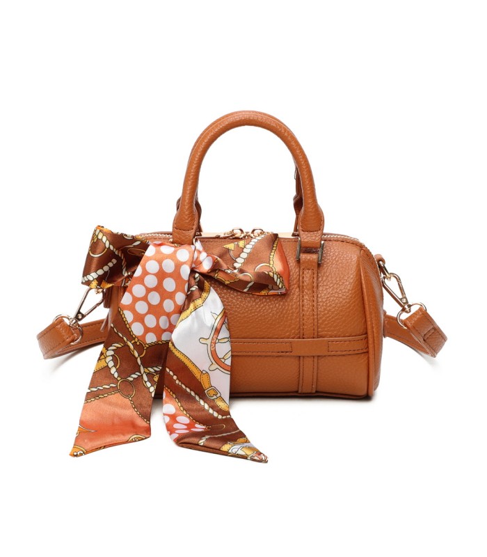 T11865 - Bolso con pañuelo de color con un gran compartimento