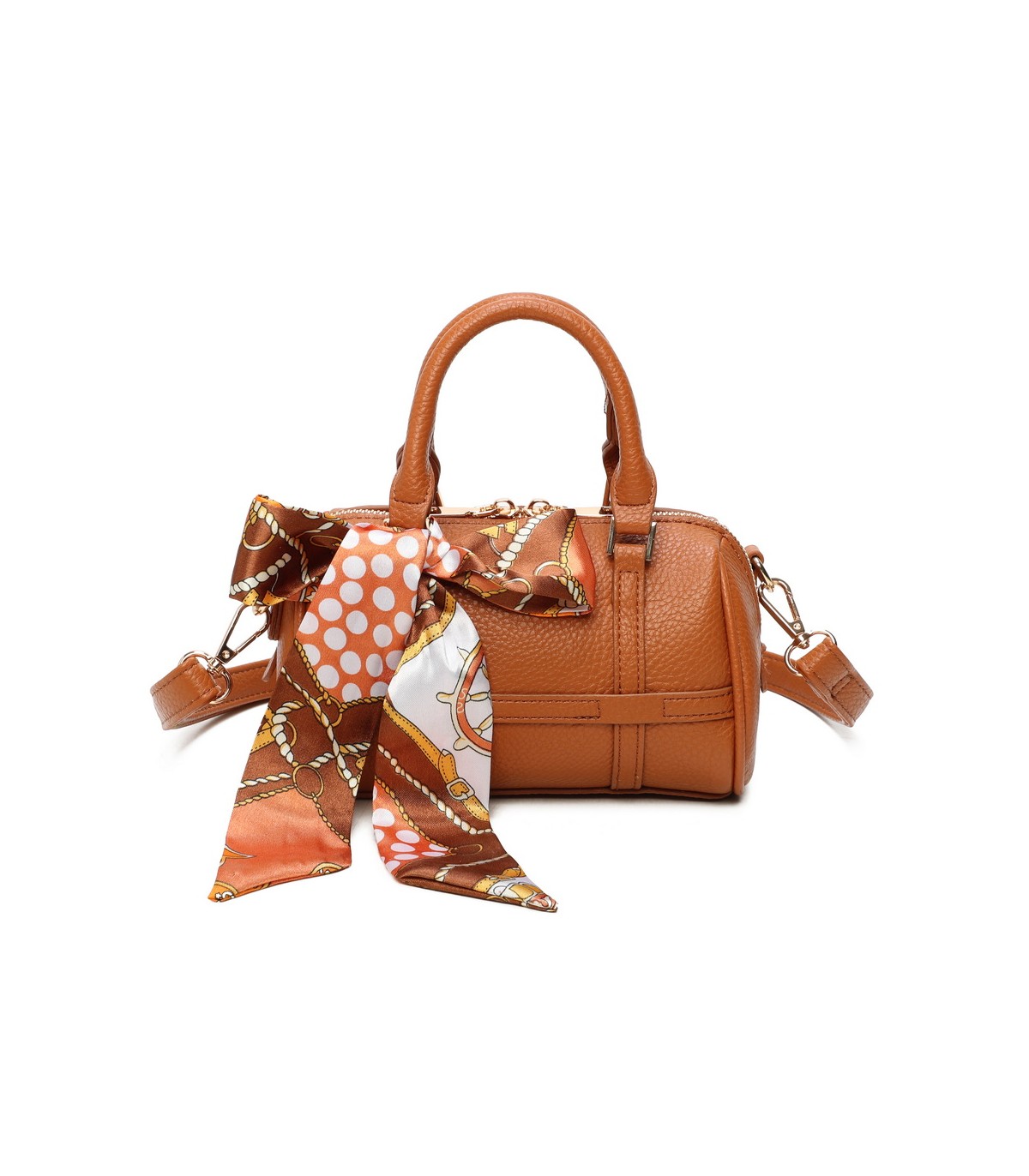 T11865 - Bolso con pañuelo de color con un gran compartimento