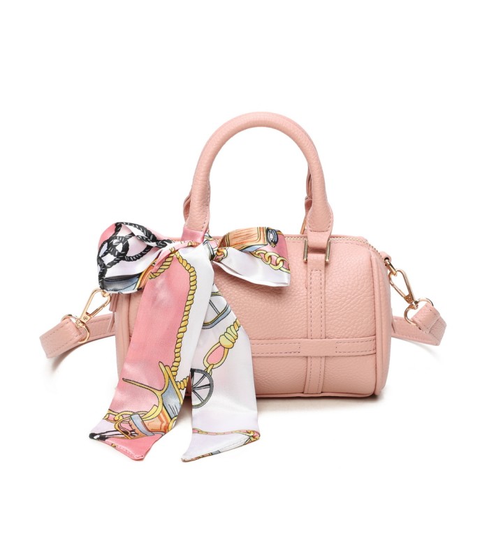 T11865 - Bolso con pañuelo de color con un gran compartimento