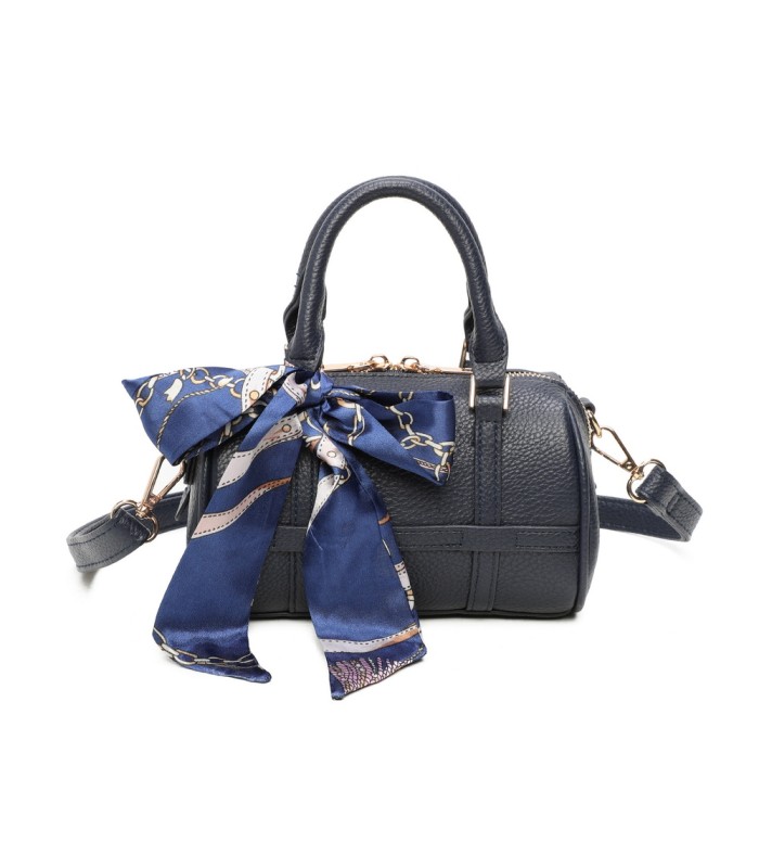 T11865 - Bolso con pañuelo de color con un gran compartimento