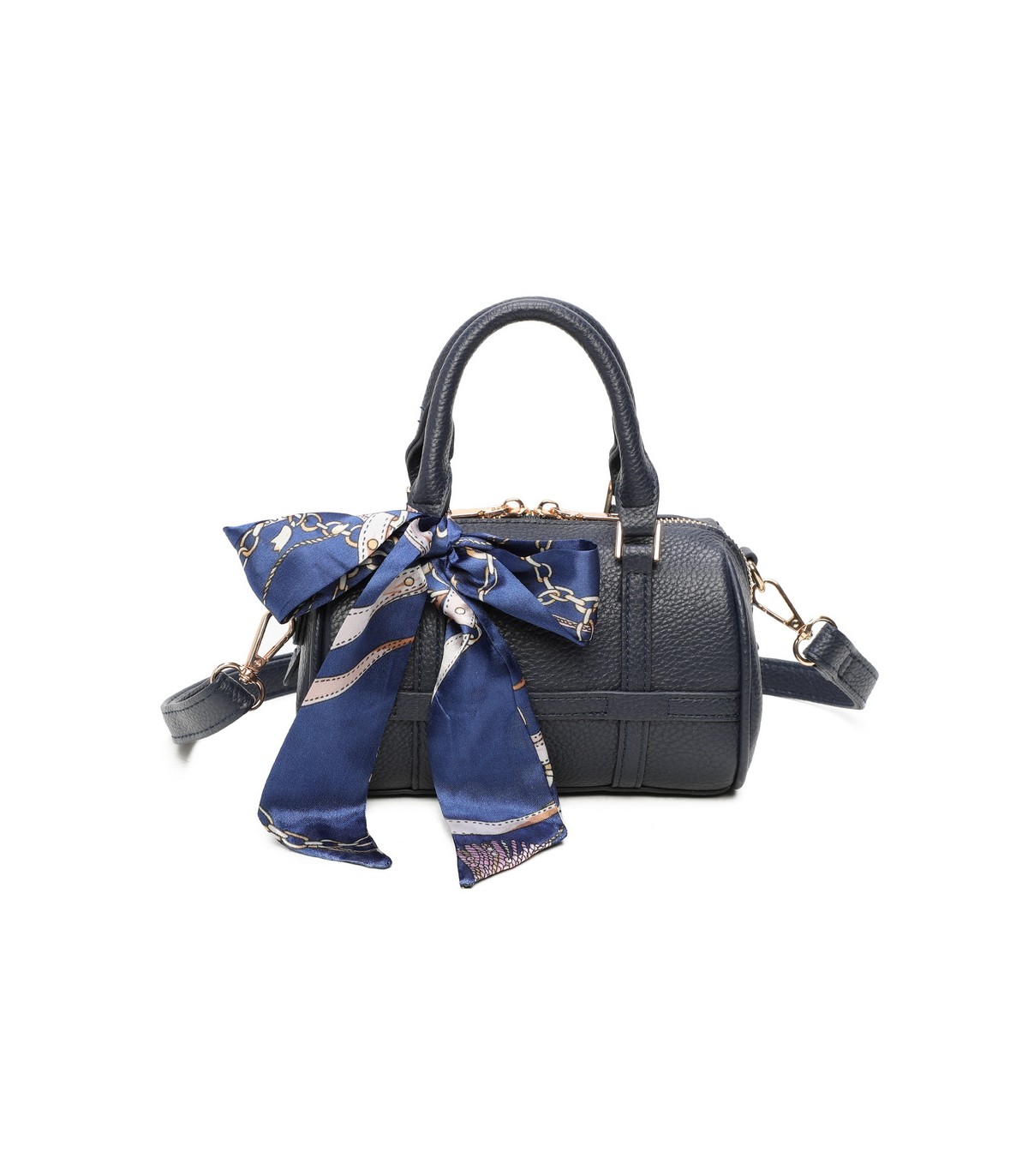 T11865 - Bolso con pañuelo de color con un gran compartimento