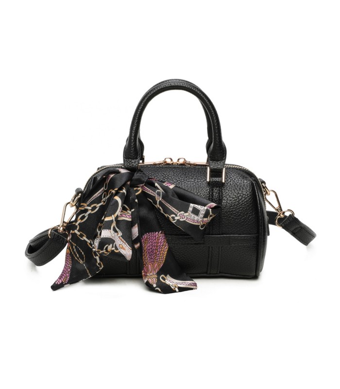 T11865 - Bolso con pañuelo de color con un gran compartimento