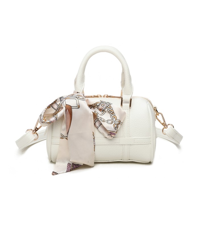 T11865 - Bolso con pañuelo de color con un gran compartimento