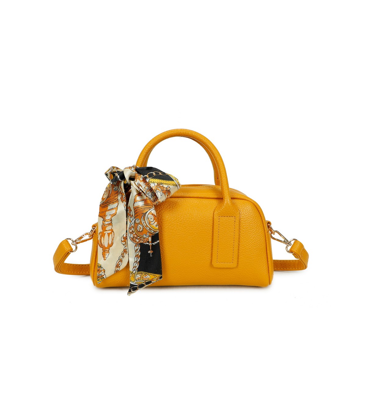T11864 - Bolso de forma trapezoidal con pañuelo y bandolera para colgar