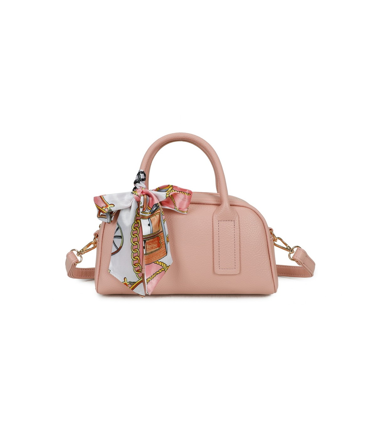 T11864 - Bolso de forma trapezoidal con pañuelo y bandolera para colgar