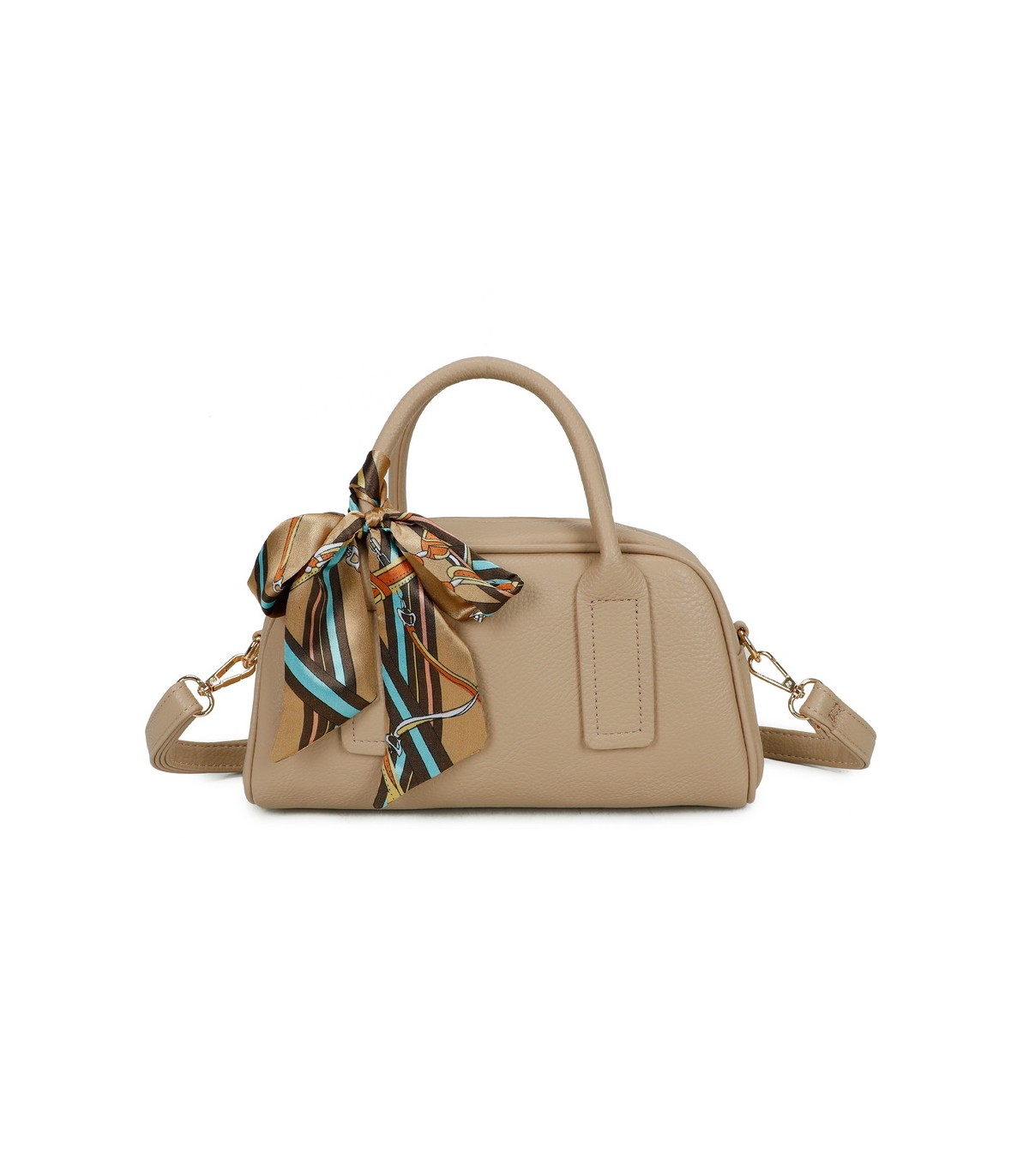 T11864 - Bolso de forma trapezoidal con pañuelo y bandolera para colgar