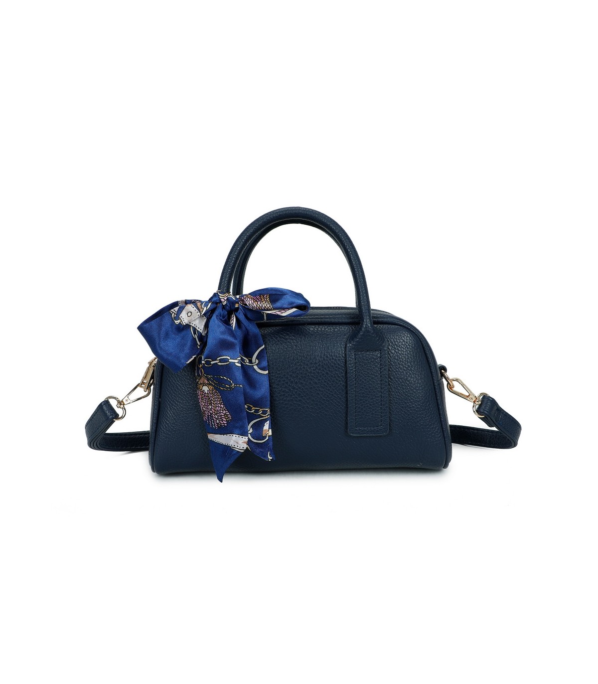 T11864 - Bolso de forma trapezoidal con pañuelo y bandolera para colgar